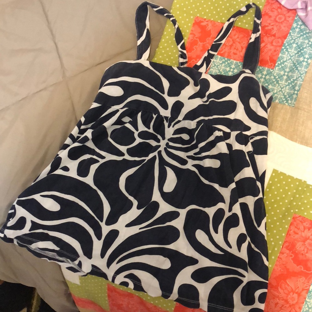 Navy and White J Crew Racerback Tank